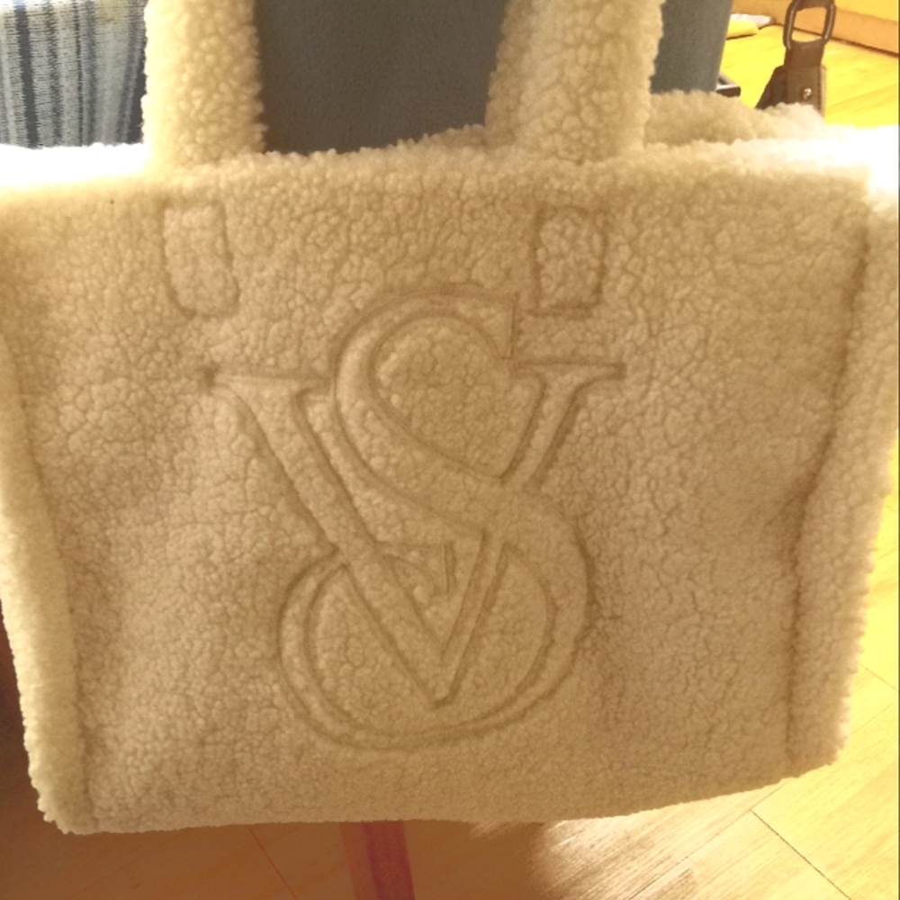Victoria's Secret creamy sherpa tote
